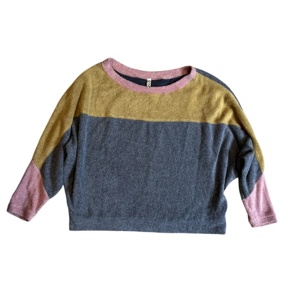 Free People Intimately Free Blue Monday Fleece Pullover size S